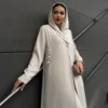 عباية أوف وايت فاخرة بتطريز فضي 2025